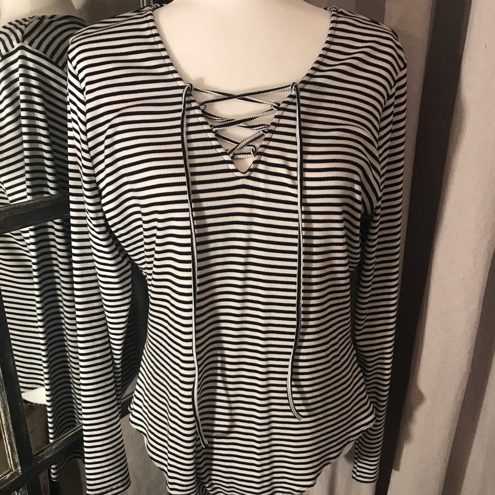 Striped body suit